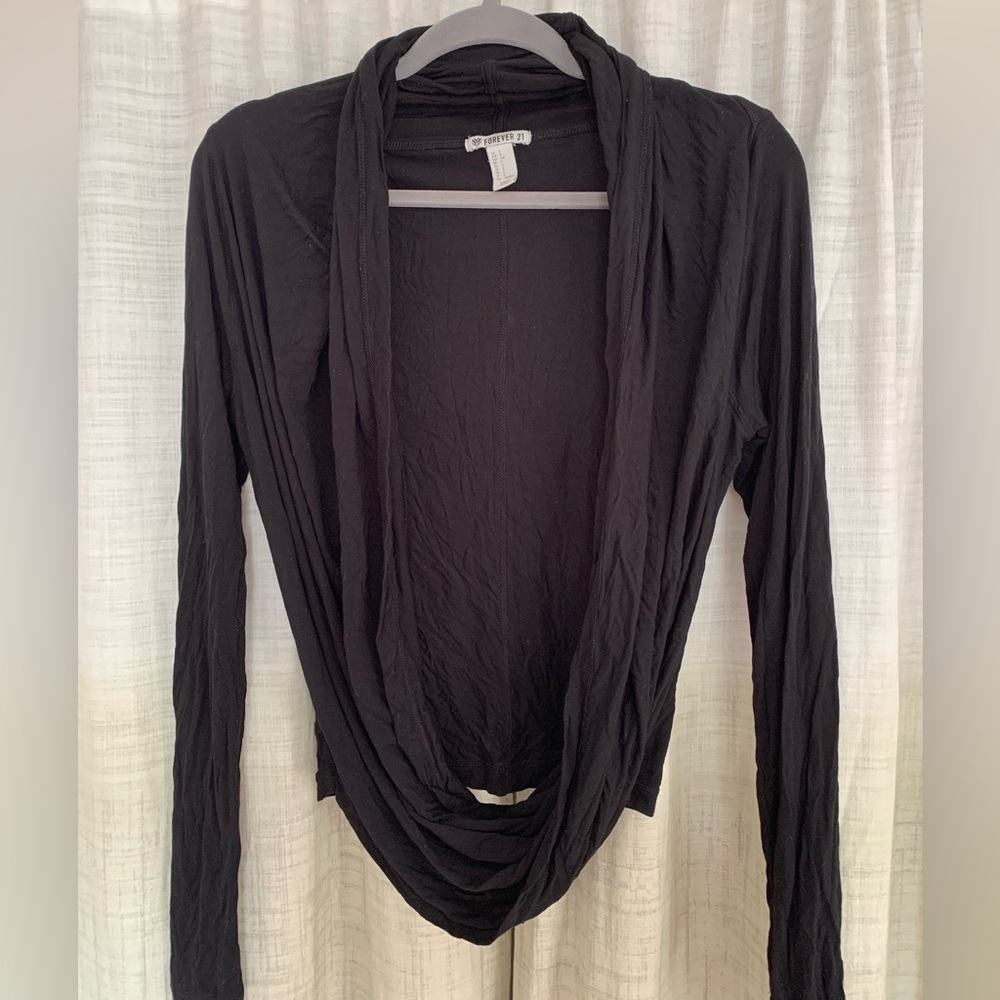 Forever 21 Small Black Wrap Top - Picture 2 of 9